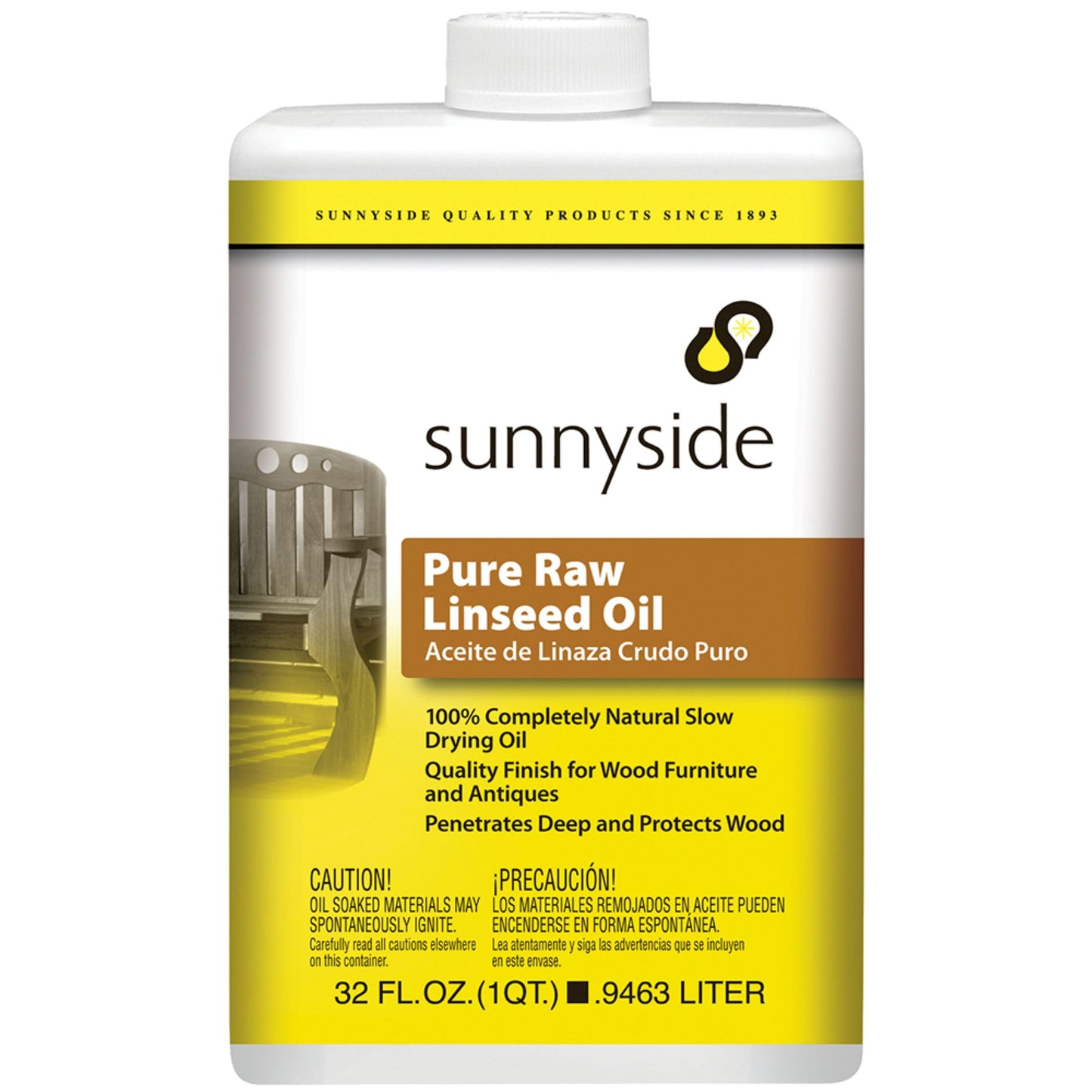 Sunnyside 87332 Pure Raw Linseed Oil – 1 Quart
