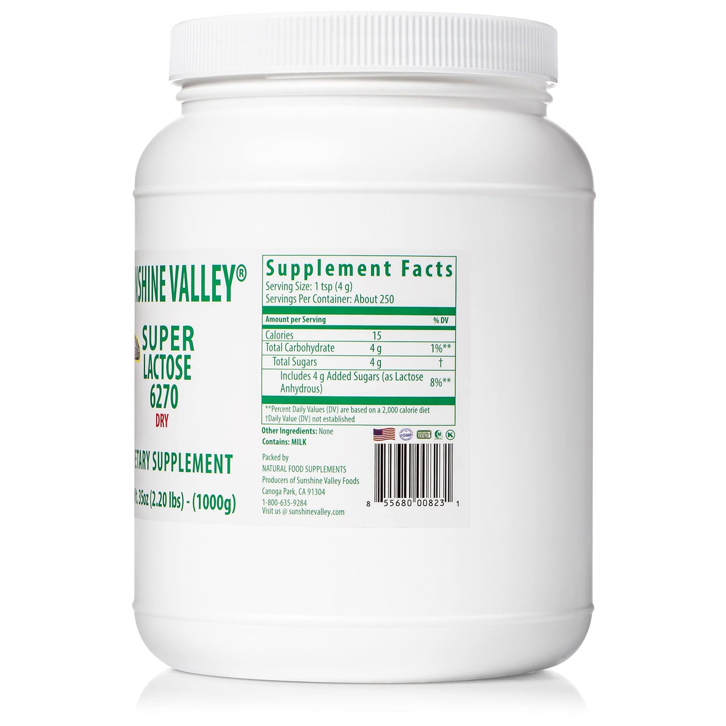 Sunshine Valley Super Lactose Dry Powder – Natural Sweetener & Baking Enhancer (35 oz)