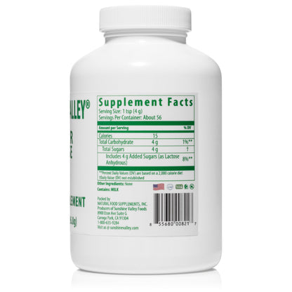 Sunshine Valley® Super Lactose Dry Powder – Free Flow Pour | Natural Sweetener & Baking Enhancer, 8 oz