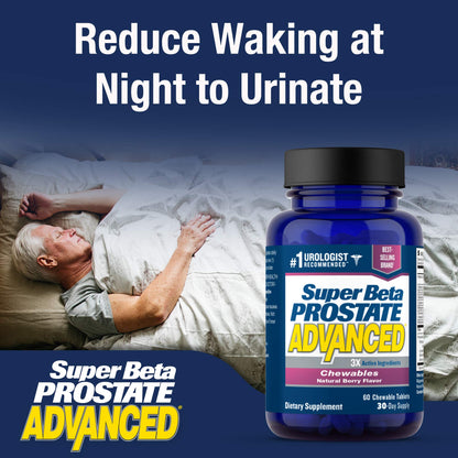 SUPER BETA PROSTATE Advanced Chewables – Prostate Support for Men's Health (60 Chews, 1 Bottle)