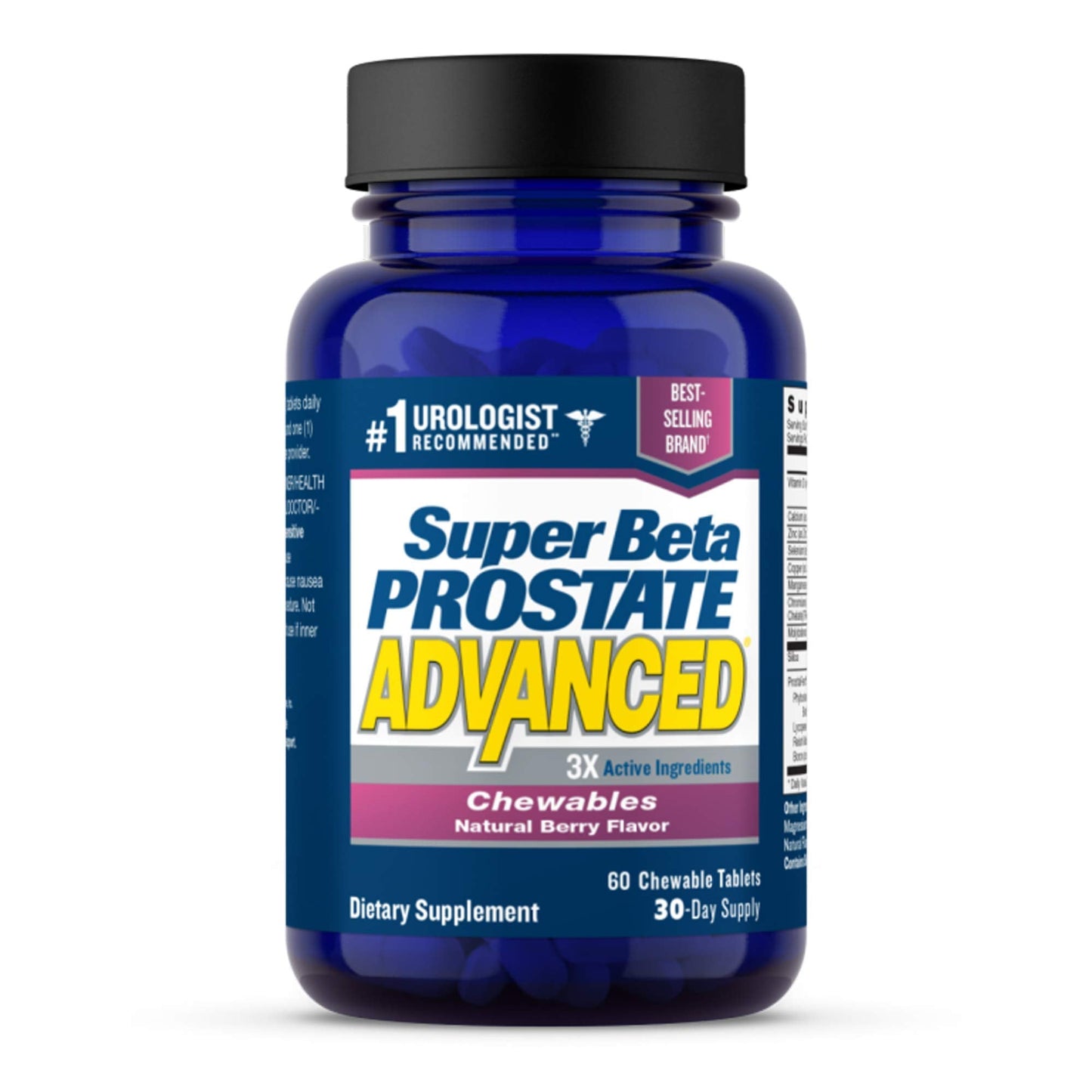 SUPER BETA PROSTATE Advanced Chewables – Prostate Support for Men's Health (60 Chews, 1 Bottle)