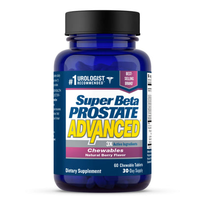 SUPER BETA PROSTATE Advanced Chewables – Prostate Support for Men's Health (60 Chews, 1 Bottle)