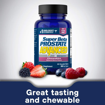 SUPER BETA PROSTATE Advanced Chewables – Prostate Support for Men's Health (60 Chews, 1 Bottle)
