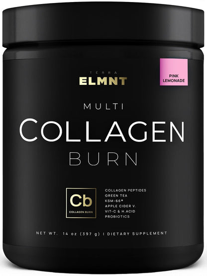 Super Collagen Burn Powder for Women – Pink Lemonade | Multi Collagen Peptides + Hyaluronic Acid