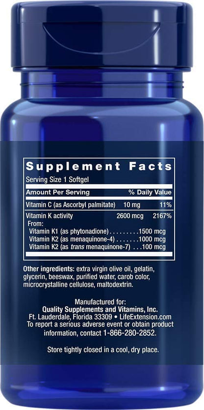 Super K with Advanced K2 Complex - 90 ct | Life Extension