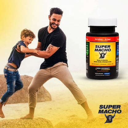 Super Macho, High Potency B Vitamins and Amino Acids, Fuel for Today's Active Men, No Caffeine, No Sugar, Dietary Supplement, Made in USA, 50 Softgels