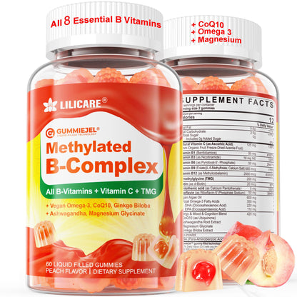Super Methylated Vitamin B Complex Gummies – 8 B Vitamins + CoQ10, Magnesium