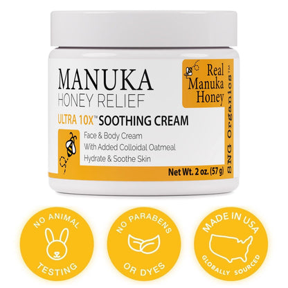 Super Natural Goods Manuka Honey Cream (2oz) – Hydrating Body Lotion for All Skin Types