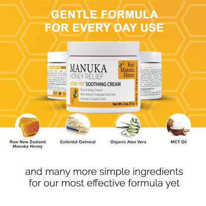 Super Natural Goods Manuka Honey Cream (2oz) – Hydrating Body Lotion for All Skin Types