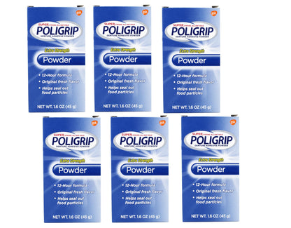 Super Poli-Grip 07801 Denture Powder (Pack of 6) - Strong Hold and Comfort