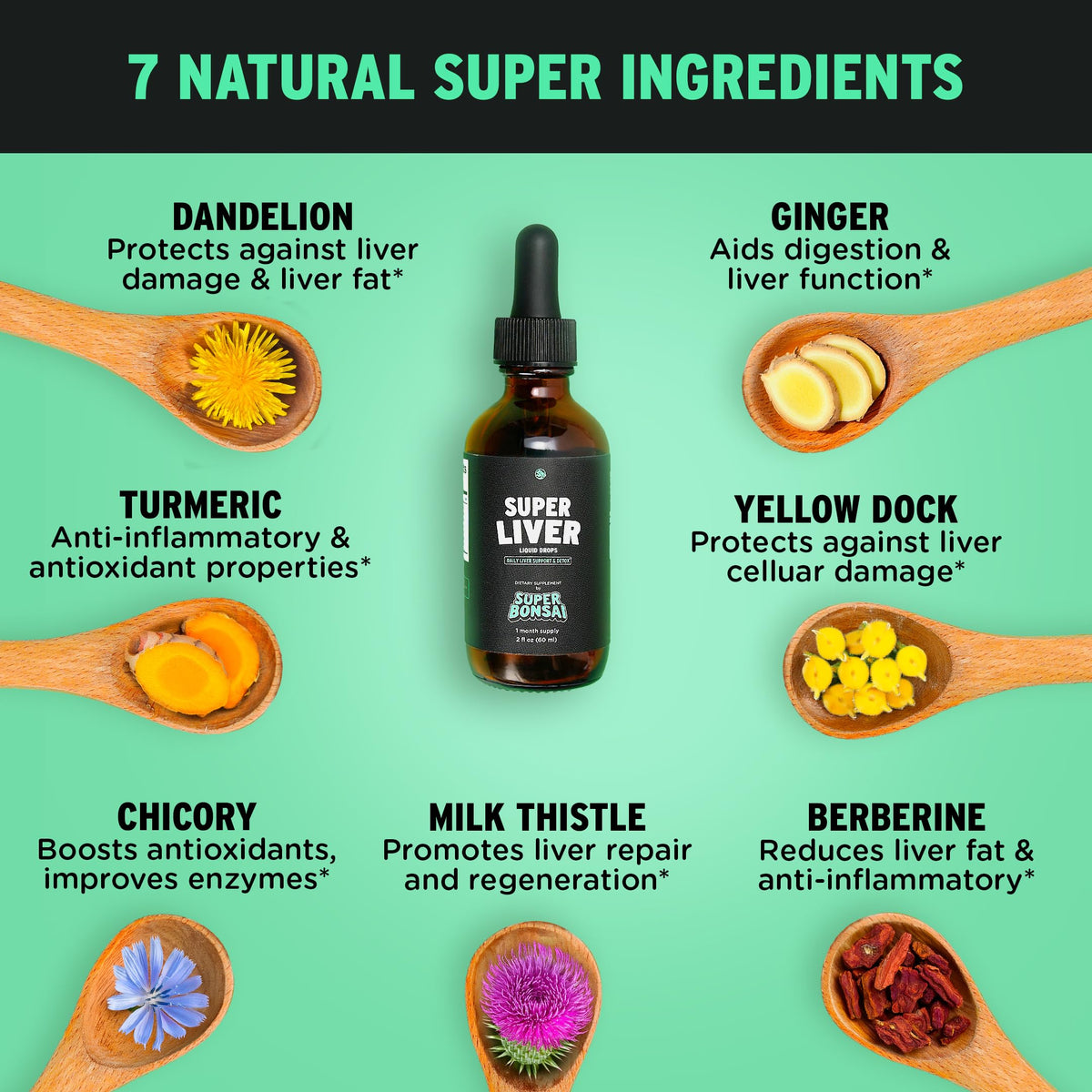 SuperBonsai Super Liver Support with Milk Thistle – All-Natural Liquid Liver Health Supplement (3-Pack)