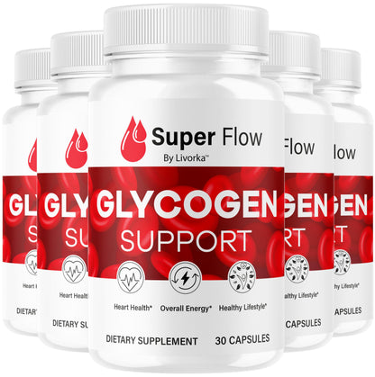 (5 Pack) SuperFlow Glycogen – Glycogen Support Capsules, 150 Capsules
