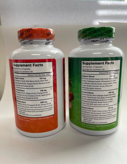 Superfood MD Fruit & Veggie Supplement – 360 Total Capsules (180 Per Bottle) Beta-Carotene, Soy Free – 2-Pack