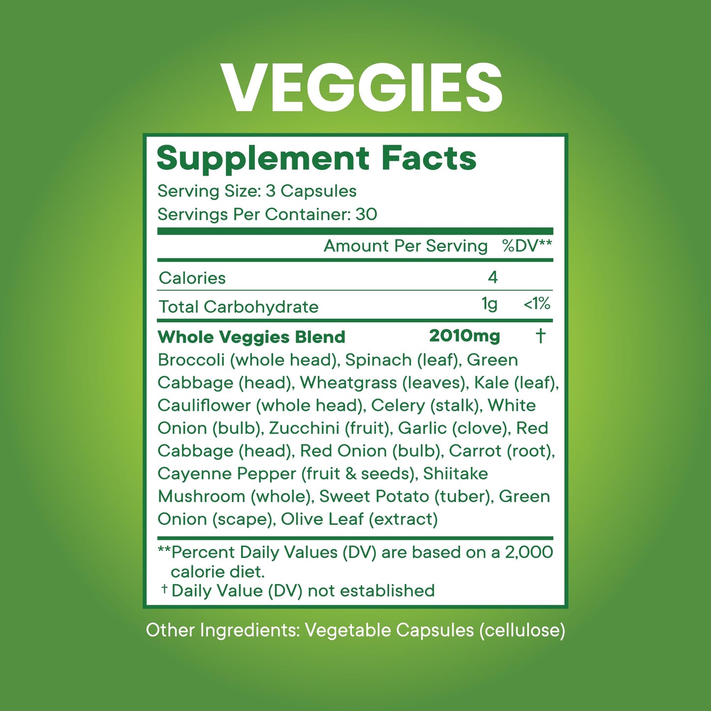Superfood MD Veggies Supplement - 90 Veggie Capsules | Energy & Antioxidants | Soy Free
