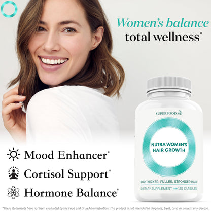 Superfood MD Women’s Balance Hair Growth – 2 Month Soy-Free Formula for 45+