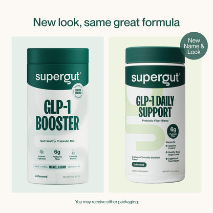Supergut GLP-1 Daily Support - High Fiber Prebiotic for Gut Health | Sugar-Free Drink Mix (20 Servings)