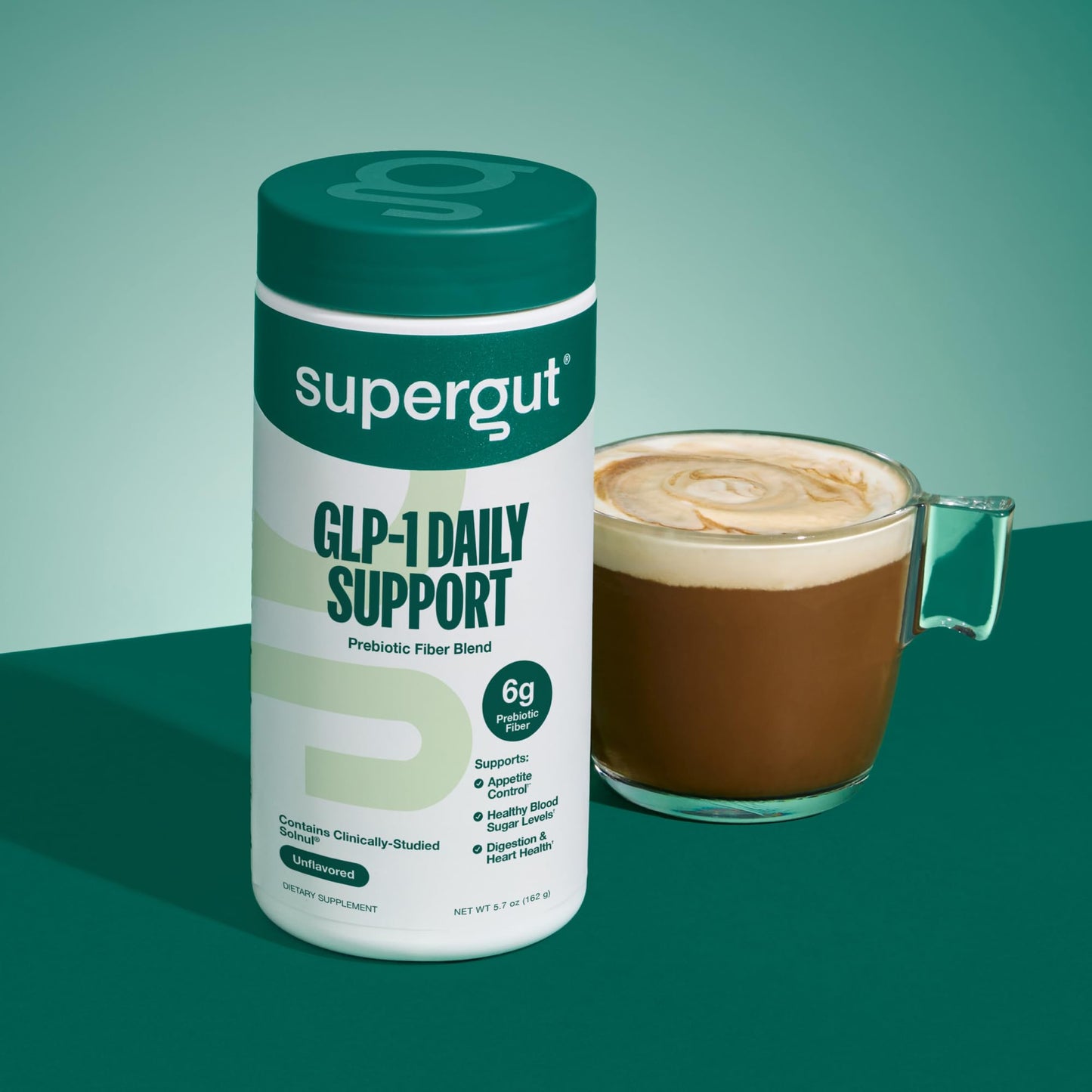 Supergut GLP-1 Daily Support - High Fiber Prebiotic for Gut Health | Sugar-Free Drink Mix (20 Servings)