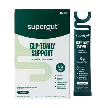 Supergut GLP-1 Daily Support - High Fiber GLP-1 Powder (15 Servings)