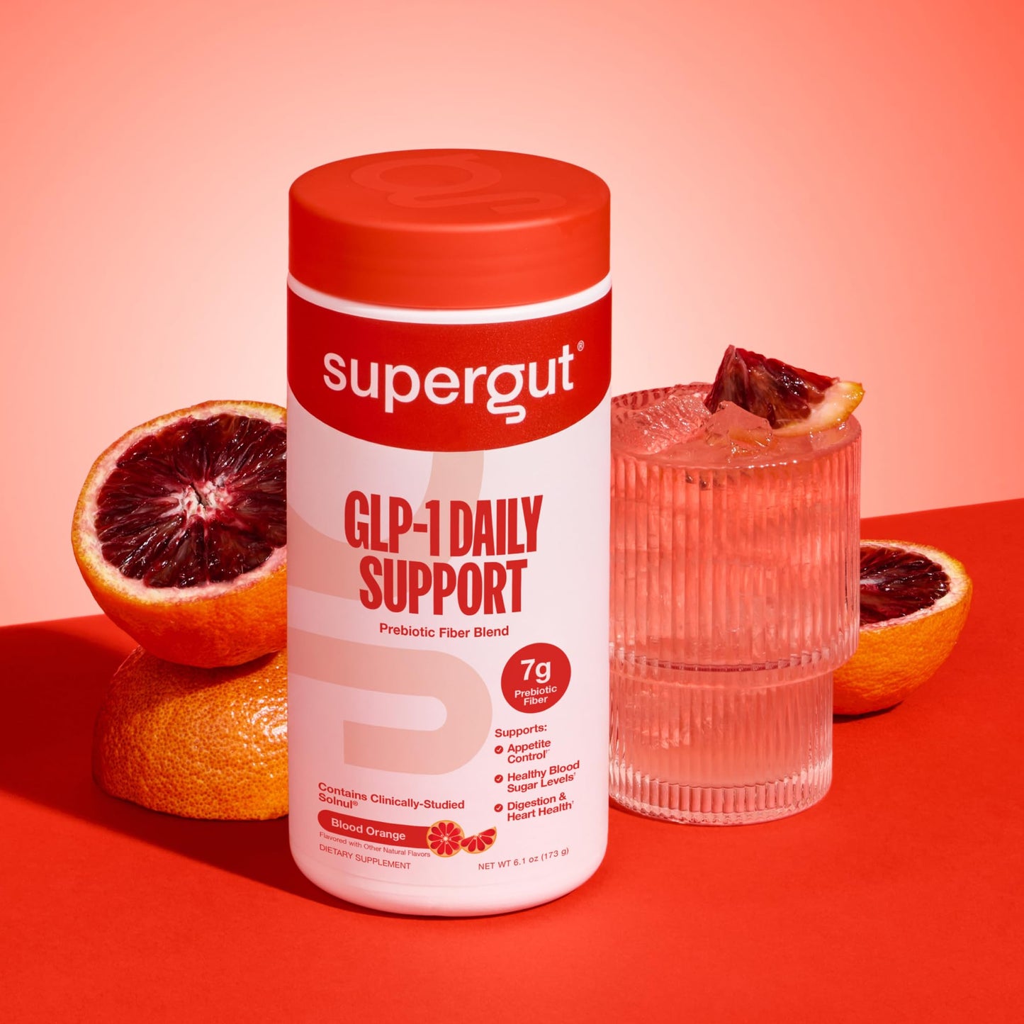 Supergut GLP1 Daily Support – Blood Orange (18 Servings) | Sugar-Free, High-Fiber