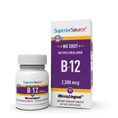 Superior Source B12 Methylcobalamin 2500 mcg – Sublingual MicroLingual 90 Tabs