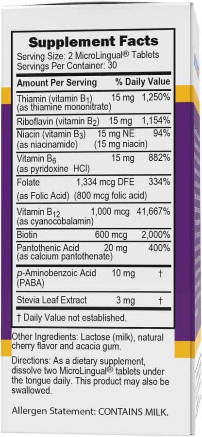 Superior Source Women's B Complex – Energy Support Multivitamin with B12 & B3 (60 Sublingual Tablets)