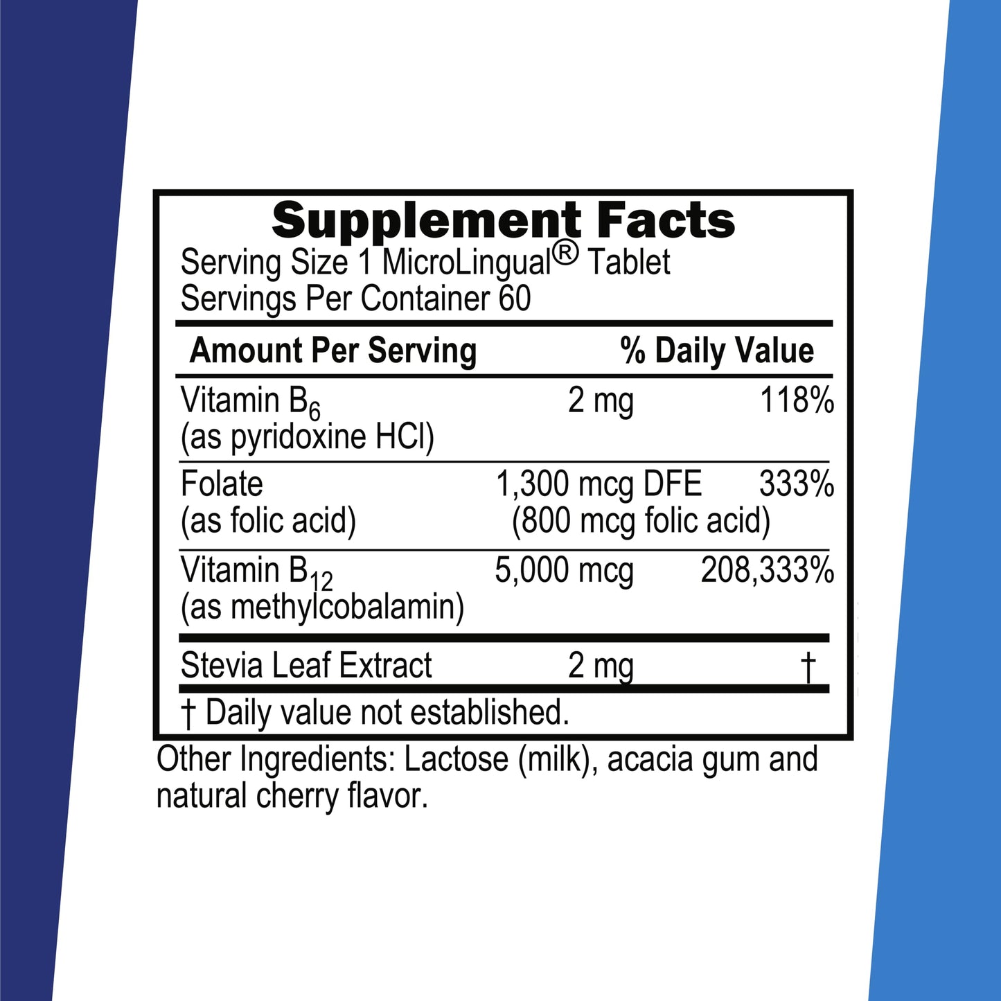 Superior Source No Shot B12 Methylcobalamin 5000 mcg + B6 & Folic Acid - Sublingual 60 Count