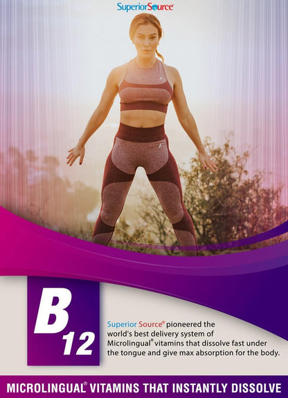 Superior Source Women's B Complex – Energy Support Multivitamin with B12 & B3 (60 Sublingual Tablets)