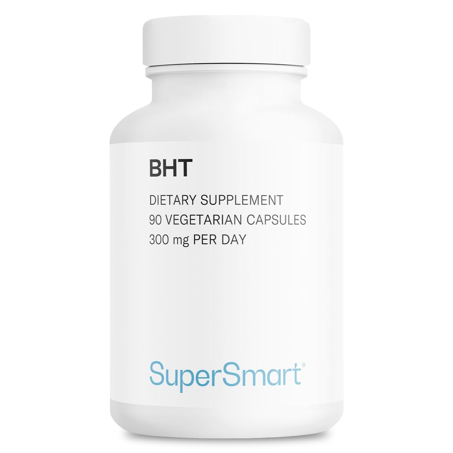 Supersmart BHT Supplement 300mg Daily – Non-GMO, Gluten Free, 90 Vegetarian Capsules