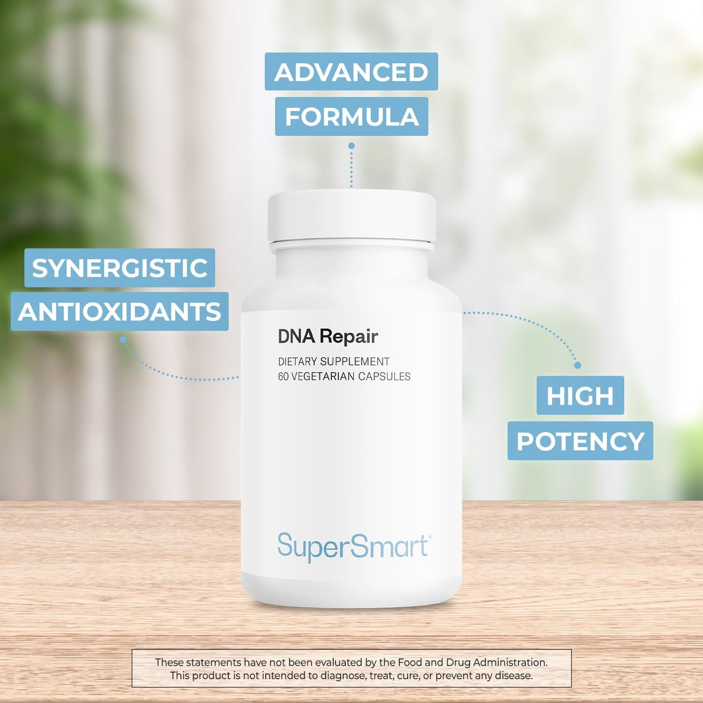 Supersmart DNA Repair (Advanced Formula) – AC-11, SOD Gliadins Complex, Sulforaphane Glucosinolate | 60 Vegetarian Capsules