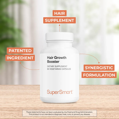 Supersmart Hair Growth Booster 160mg/day | Lustriva Biotin 40x Soluble | 60 Veggie Capsules