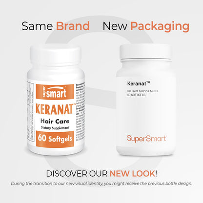 Supersmart Keranat — Advanced Biotin Hair Supplement for Growth & Volume | Non-GMO, Gluten Free | 60 Softgels