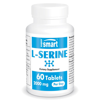 Supersmart L-Serine 2000mg Daily – 60 Tablets | Non-GMO & Gluten Free