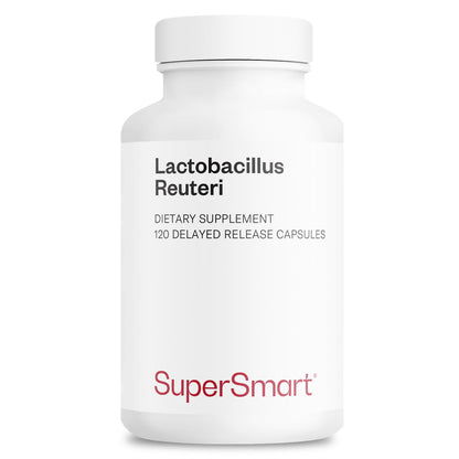 Supersmart Lactobacillus Reuteri 5 Billion CFU Daily | Probiotic Supplement | Non-GMO & Gluten Free | 120 DR Capsules