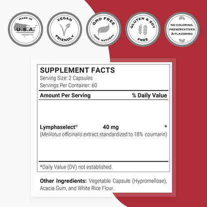 Supersmart Lymphatonic 40mg/Day – Lymphatic Drainage Supplement | Melilotus officinalis | 120 Veg Capsules