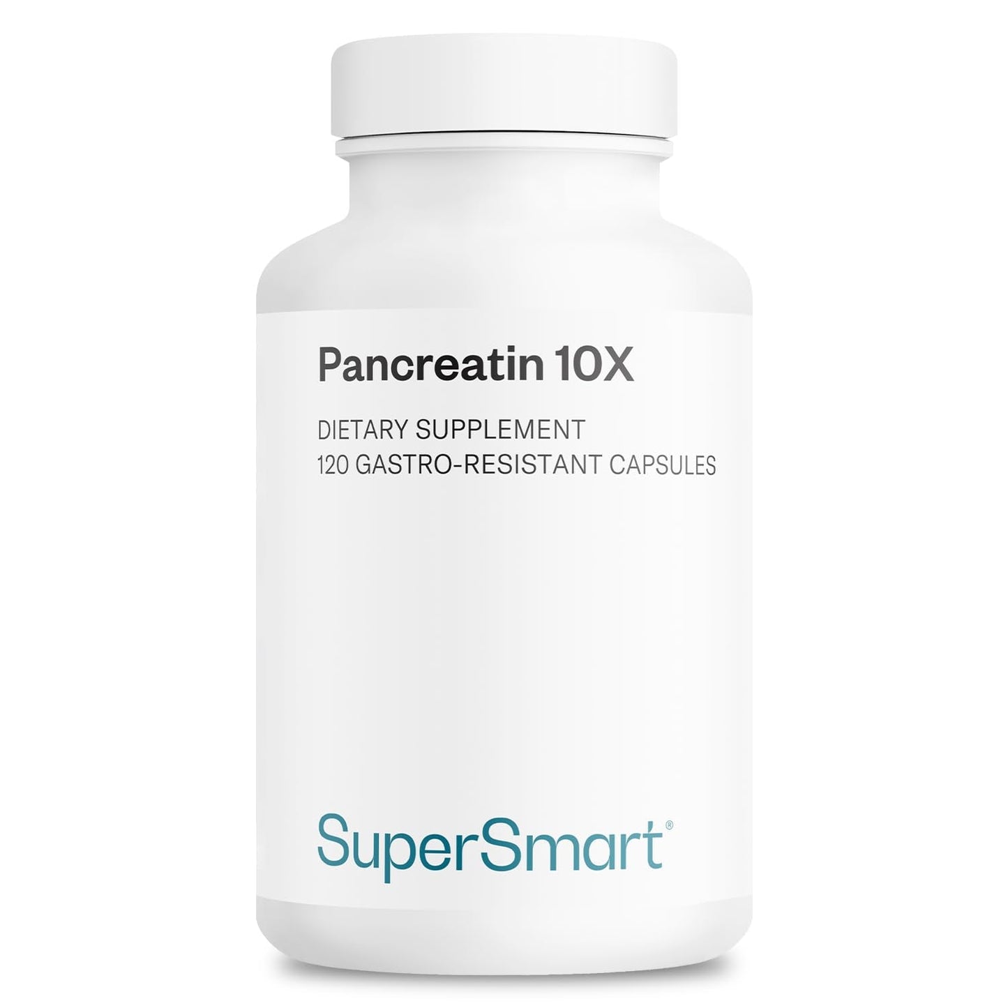Supersmart - Pancreatin 10X 4000 per Day (Extra Strength) - Digestive Enzymes Supplement - with Protease, Lipase, Amylase, Trypsin - Healthy Digestion Support | Non-GMO & Gluten Free - 120 DR Capsules