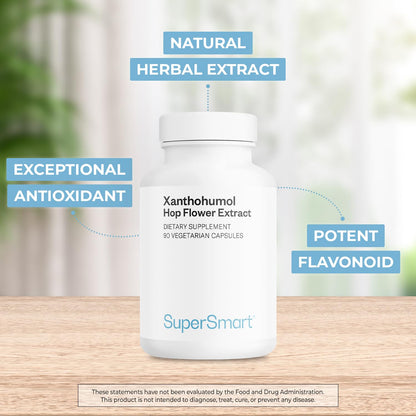 Supersmart Xanthohumol 150mg/day | Hops Flower Extract | Non-GMO & Gluten Free | 90 Veg Capsules