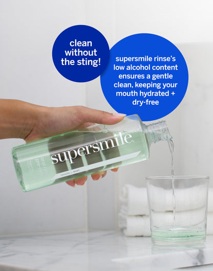 Supersmile Oral Rinse Mouthwash – Mint Flavor, Sugar Free, Alcohol-Free – 16 fl oz per Bottle (Pack of 2)