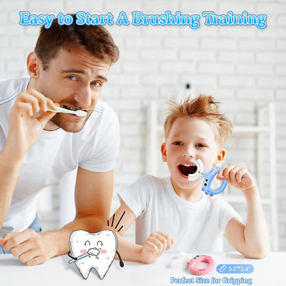 SUPERZZKKE U-Shaped Toddler Toothbrush – 360° Cleaning for Ages 1-4 (2-Pack) | Food-Grade Silicone