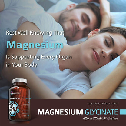OmniBiotics Magnesium Glycinate Supplement – Albion TRAACS Bisglycinate | Sleep, Muscle, Nerve & Heart Health – 120 Vegan Capsules