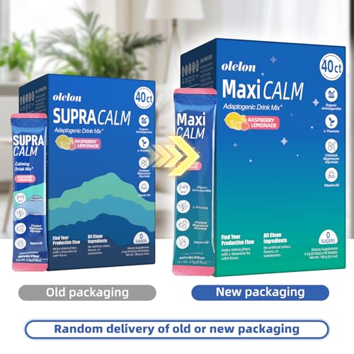 40 Count SupraCalm Cortisol Drink – Magnesium Glycinate, L-Theanine & Ashwagandha | Raspberry Lemonade