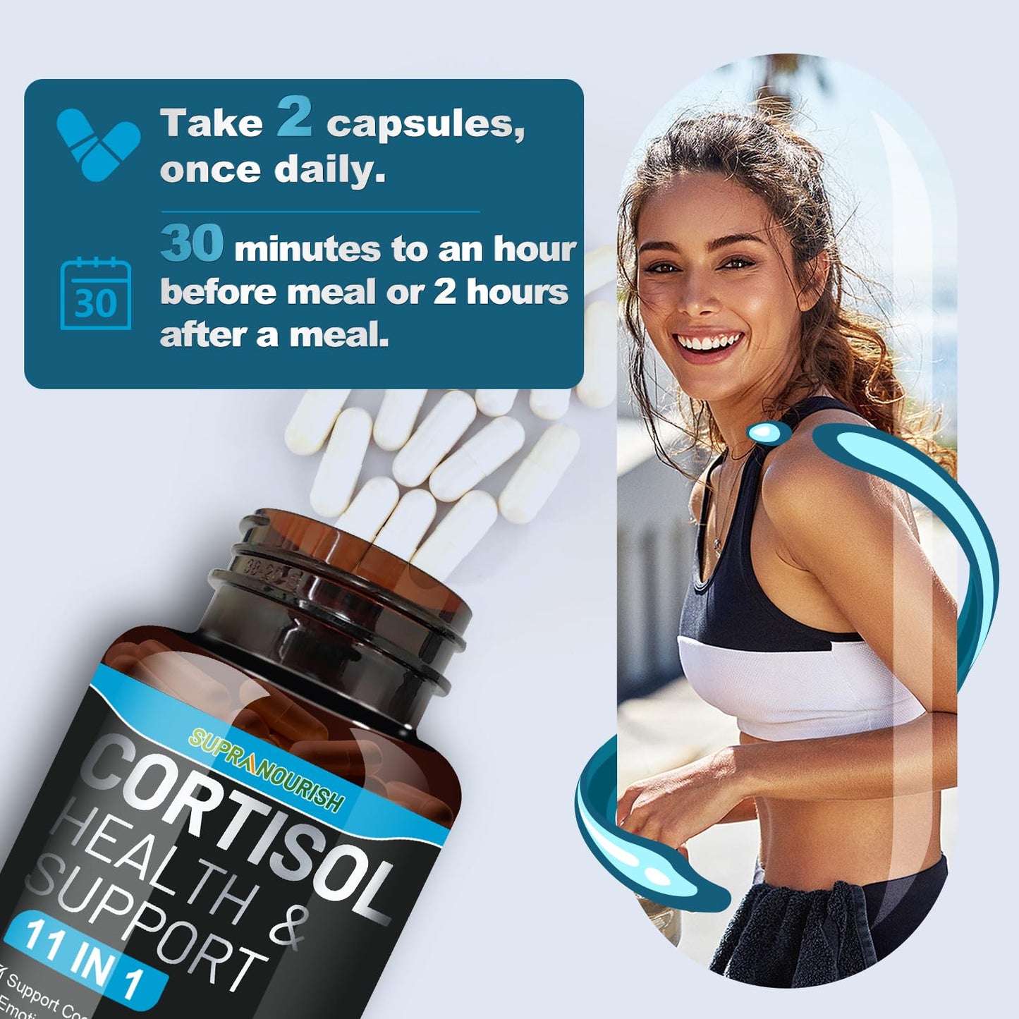 SUPRANOURISH Cortisol Manager – 11-in-1 Cortisol Support, 240 Capsules