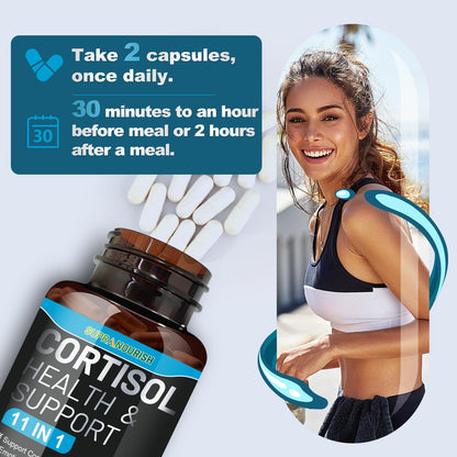 SUPRANOURISH Cortisol Manager – 11-in-1 Cortisol Support, 240 Capsules