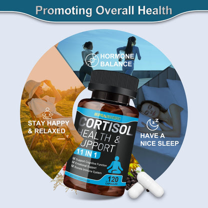 SUPRANOURISH Cortisol Manager – 11-in-1 Cortisol Reducer, 120 Capsules