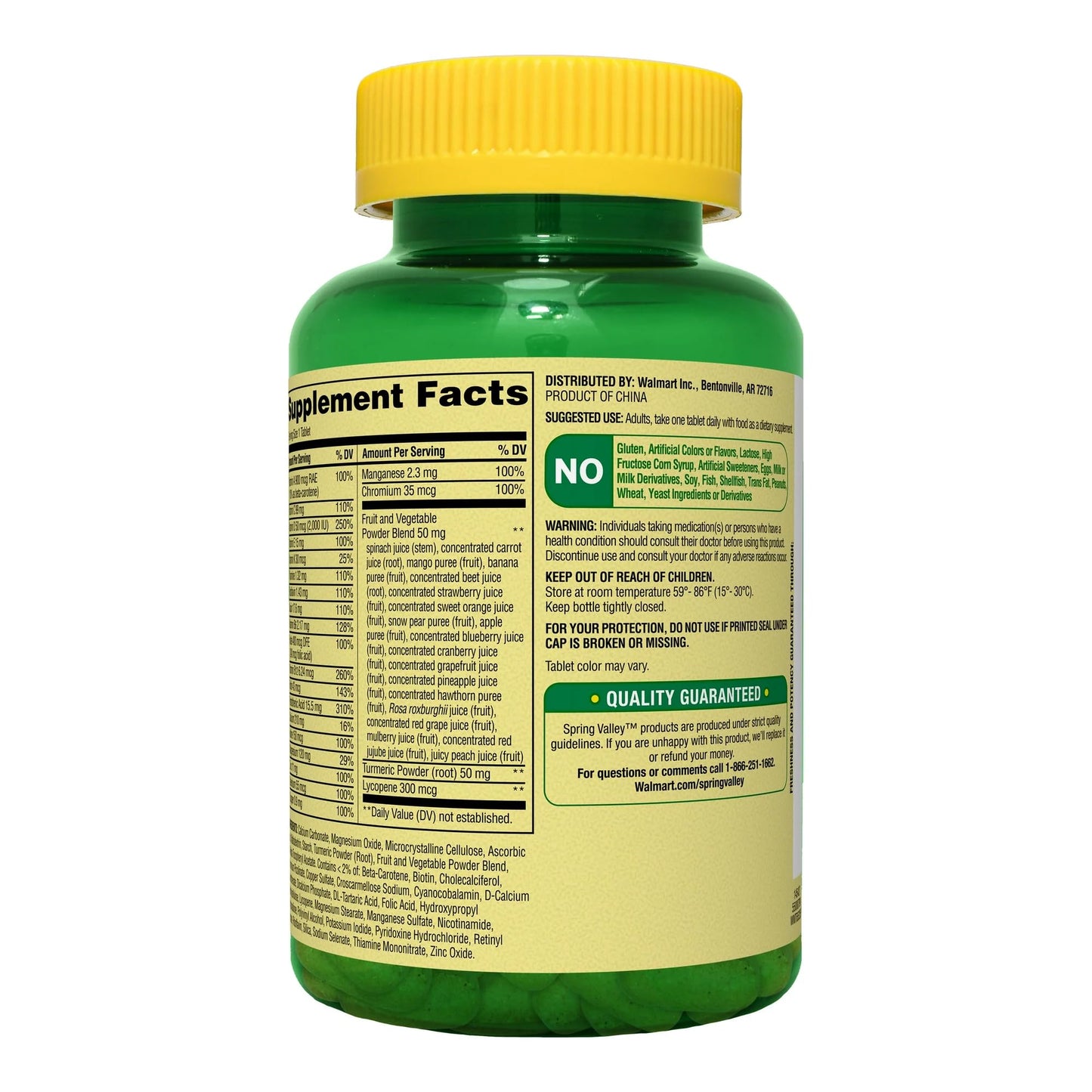 SUREFECT Spring Valley Men's Multivitamin with Turmeric – 150 Tablets + Free Organizer