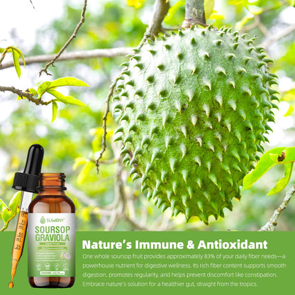 SUWENY Organic Soursop Graviola Drops 2000mg | Immune Support & Antioxidants