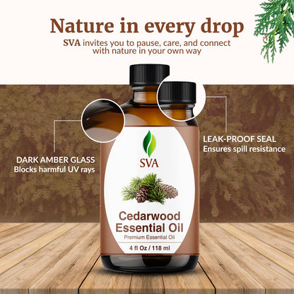 SVA Cedarwood Essential Oil 4oz – 100% Natural Cupressus Funebris