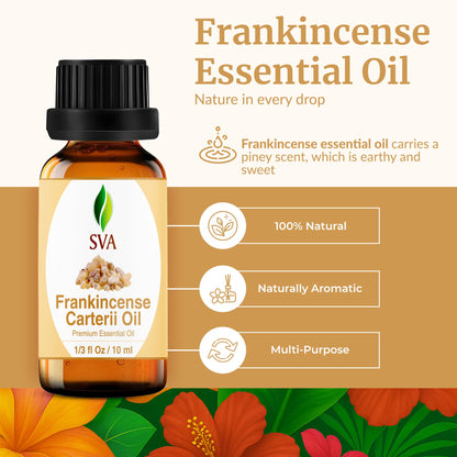 SVA Frankincense Essential Oil – 1/3 Fl Oz Boswellia Carterii, 100% Natural