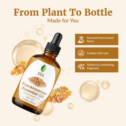 SVA Frankincense Essential Oil – 4 Fl Oz | 100% Natural Boswellia Serrata Oil