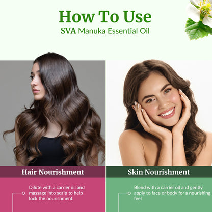 SVA Manuka Essential Oil – 1/3 Fl Oz | 100% Natural Manuka Oil