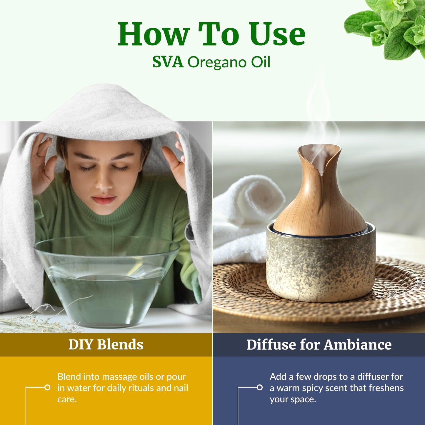 SVA Oregano Essential Oil 4 oz – 100% Natural | Diffuser, Hair & Skin Care